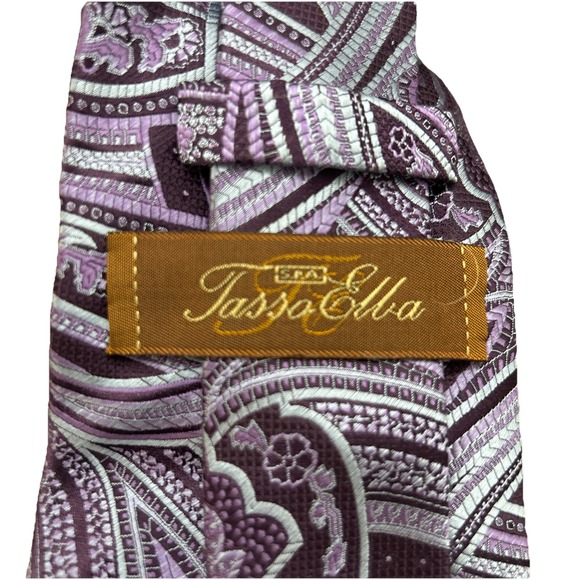 New Men's Tasso Elba Luxury Silk Neckwear Parma Paisley Tie - Picture 3 of 6